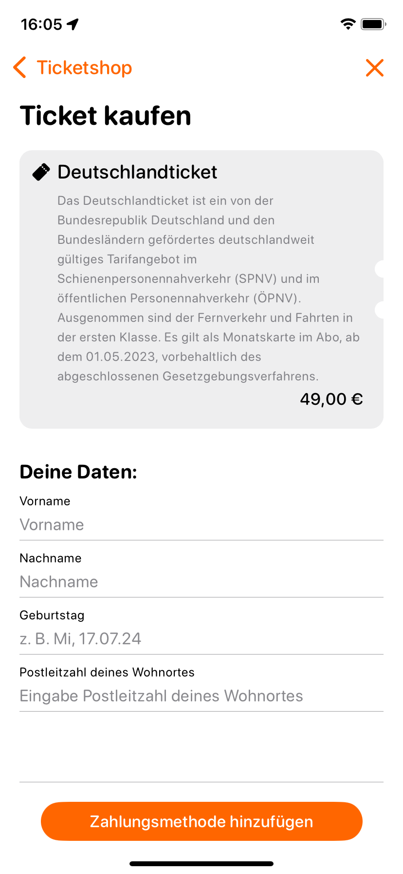 Deutschland Ticket im Ticketshop
