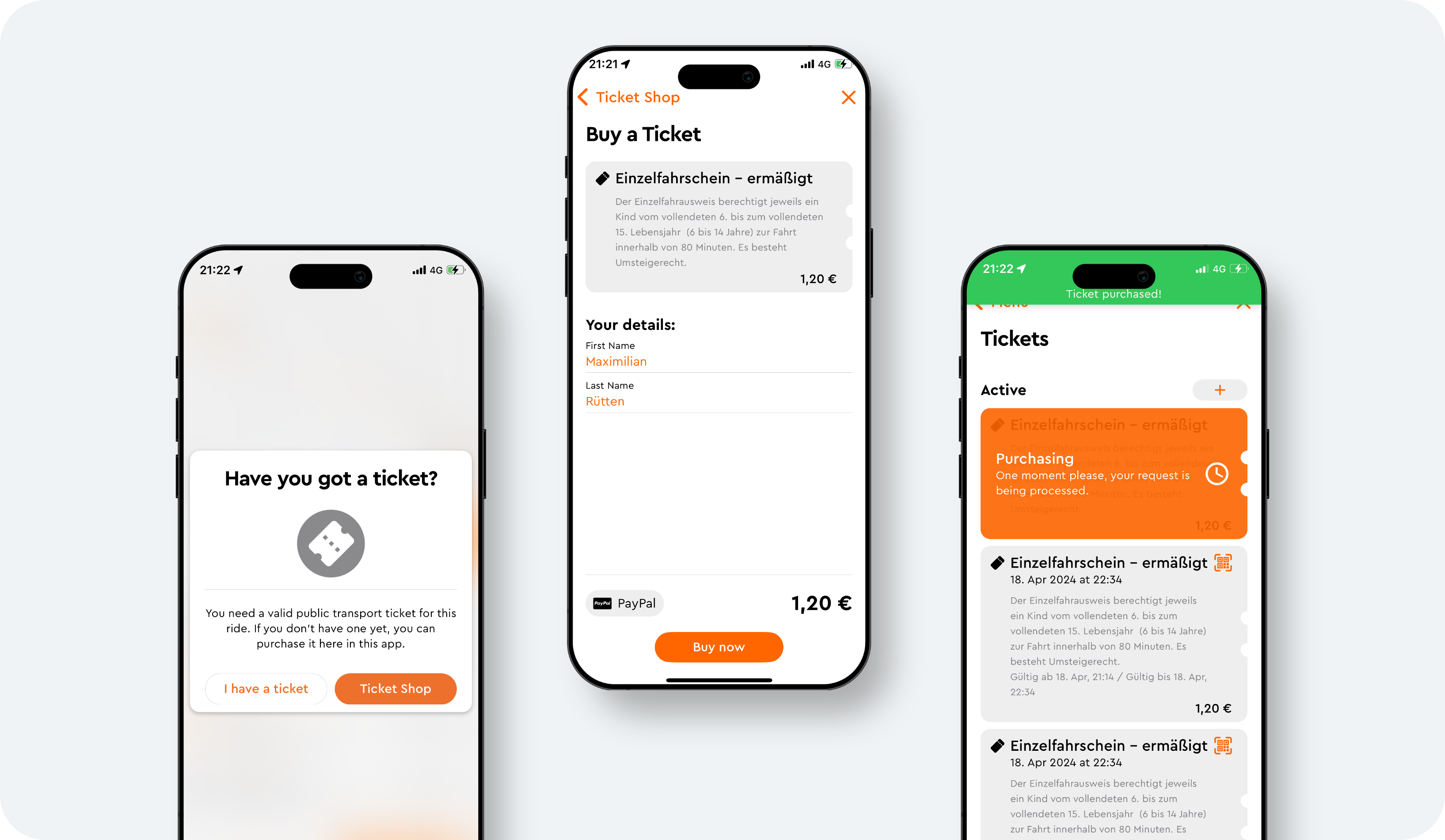 Ticketing Flow in the Passenger App