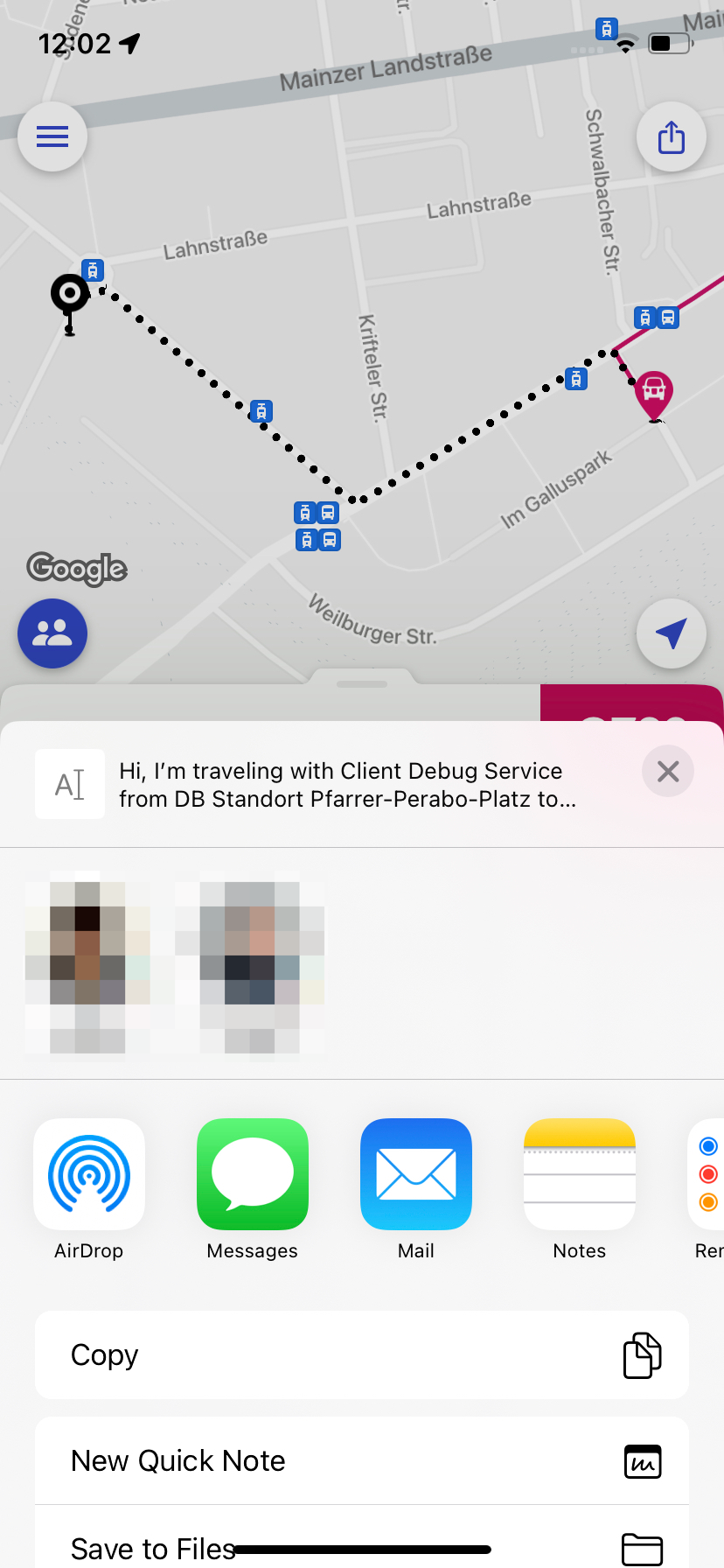 Share ride system dialog